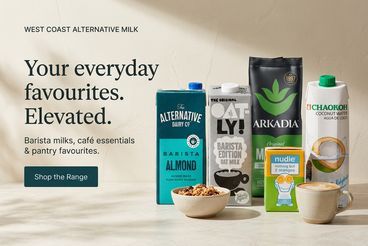 Professional banner concept for West Coast Alternative Milk